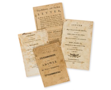 America.- Hancock (John) An Expostulatory and Pacifick Letter..., last p. blank, [Evans, 5202], Boston, 1743 § [Ogden (Uzal)]
