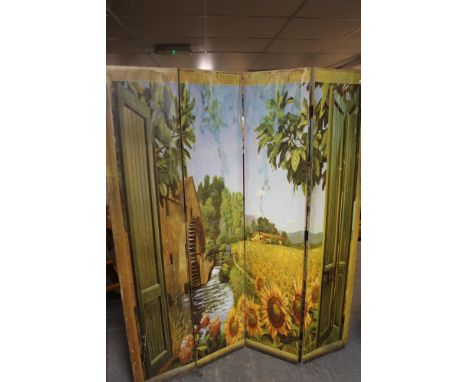 A decorative four fold screen 