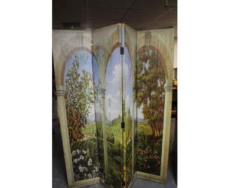 A decorative four fold screen 