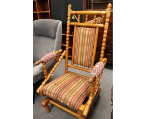 An American style light oak rocking chair 