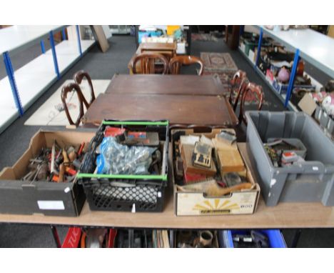 Four boxes of tools, micro gauges, chisels etc 