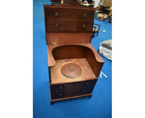 A Regency design mahogany commode chest, width approx. 61cm