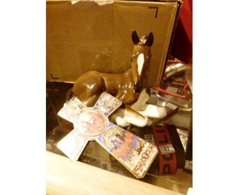 Ceramic horse and a Russian cross