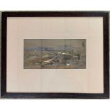 Attributed to Henry Bright (1810-1873), 'The Road to the Moor's', watercolour heightened in white,