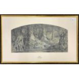 Alfred Crowquill (1804-1872), 'Sherwood', pen and ink heightened in white, 54x28cm, framed and