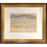 E.R.Roberts (British, 20th century), "Padstow from the rocks", watercolour, signed, 35x27cm,