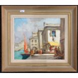 Knut Norman (Swedish,1896-1977) Venice scene, oil on board, signed, 45x37cm, framed