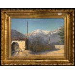 Adolf Heinrich Hansen (Danish, 1859-1925) "Paysage a Meram", oil on board, signed in Tirol, circa