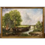 After John Constable (1776-1837) "View on the Stour", oil on board, unsigned, 130x90cm, framed