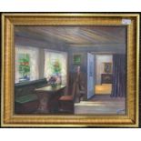 Ingeborg Dubois (Danish, 1897-1970), Interior scene, oil on canvas, signed, 38x49cm, framed