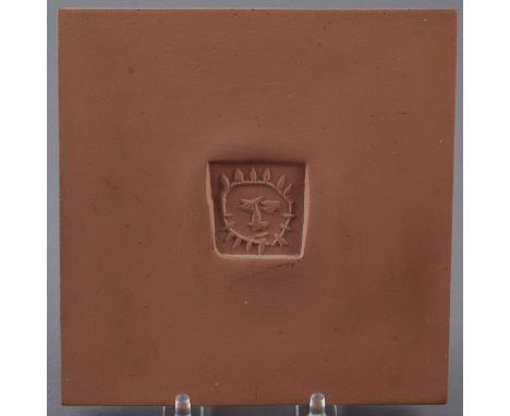 Pablo Picasso (1881-1973). Terra cotta tile titled Petit Carre au Soleil. Provenance: Private collection, Chicago, Illinois. 