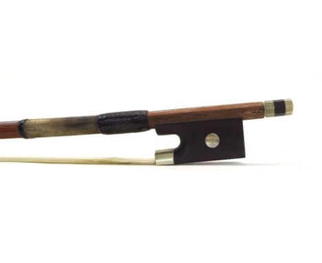 German nickel mounted viola bow stamped W. Ernst, 70gm