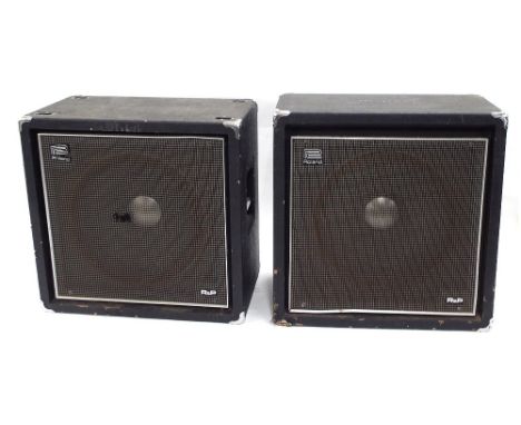 Two Roland R&P SR120 speaker cabinets, ser. nos. 422510 & 421211, both aesthetically in tired condition, untested (2)