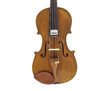 Swiss violin labelled Otto K. Schank von Bern and signed and dated 1979 on the label, no. 1154, 14", 35.60cm