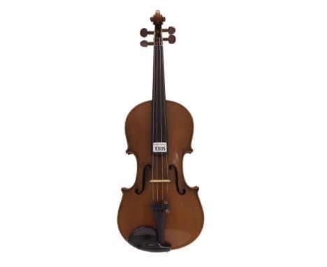 Early 20th century German Stradivarius copy violin, 14 3/16", 36cm