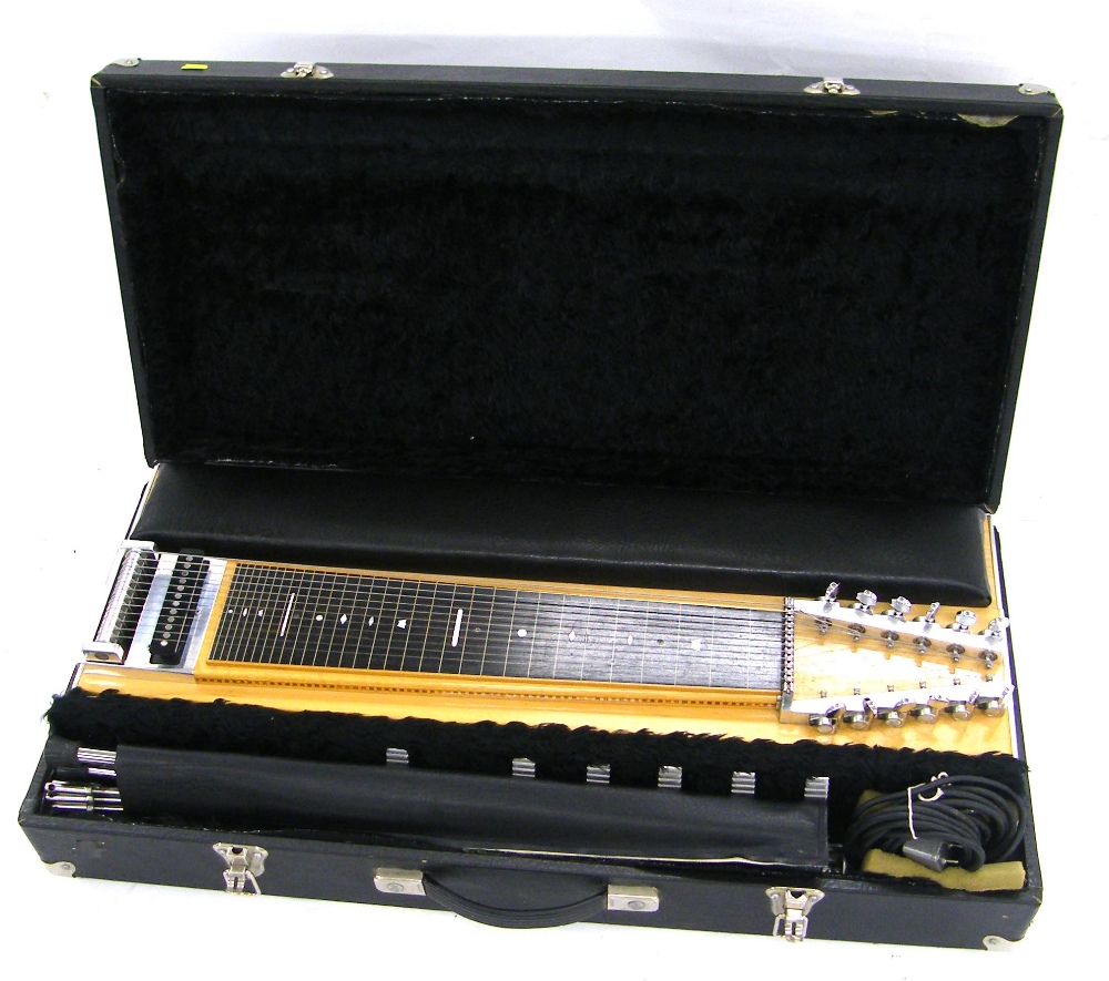 Artisan single twelve pedal steel guitar, natural finish, with
