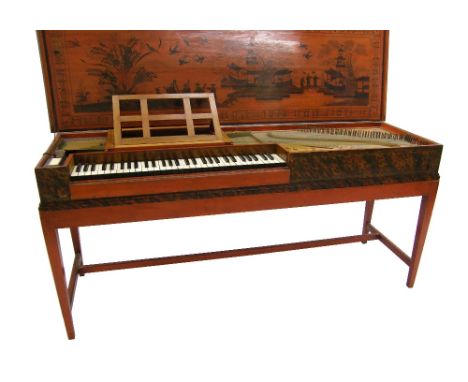 An unfretted clavichord by Johann Adolph Hass, Hamburg, 1761, the case exterior painted with simulated tortoiseshell, the lid