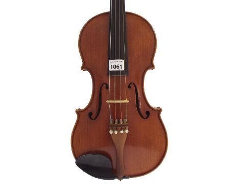 Violin by and labelled Karel Vavra Fecit, Pragae Anno 1991, the two piece back of medium curl with similar wood to the sides 