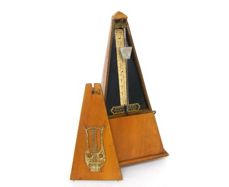 Wooden pyramid cased Maelzel metronome (a.f)