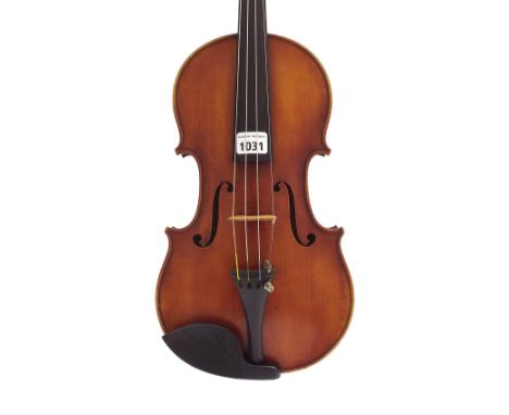 Violin labelled Leon Mougenot Gauche, Ex-Ouvrier Des Les Maison De Bruxelles, Lyon, Paris, Londres, 1930, the two piece back 