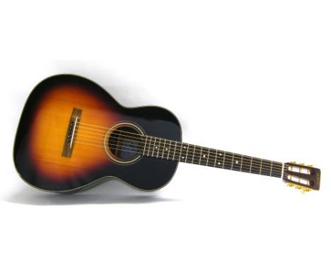 K. Yairi NY0021BSB small-bodied acoustic guitar, made in Japan, circa 2007, ser. no. 57876, sunburst finish with some light p