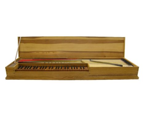 A fretted clavichord after Georg Friedrich Schmahl, Ulm, 1807, by Adlam Burnett, Goudhurst, 1979, the case of unpainted pine,