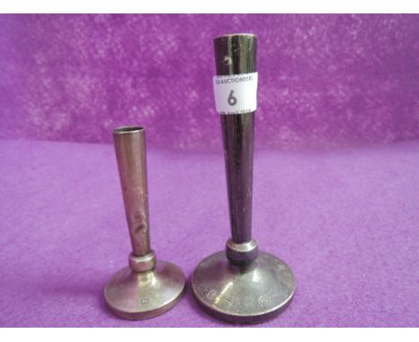 Two small HM silver stem vases bearing 1977 Silver Jubilee hallmark
