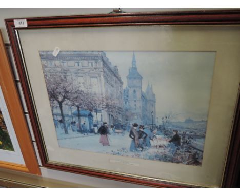 A vintage print titled By The Seine