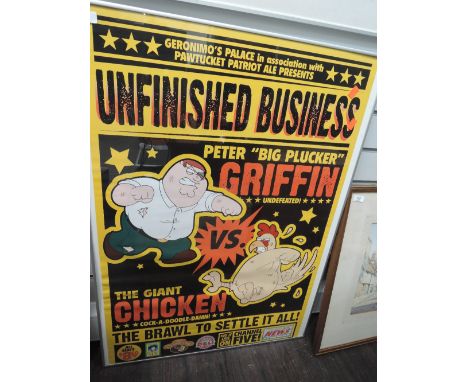 A modern poster print for family guy with frame