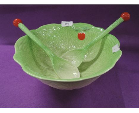 A Beswick salad bowl with fork and spoon set