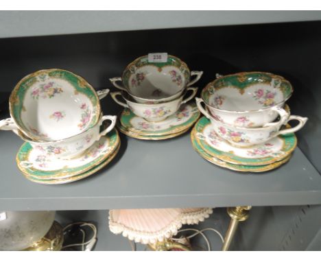 A set of soup cups and saucers by Paragon in the Hamilton pattern