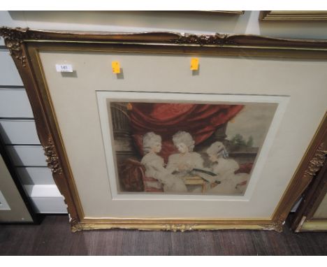 A vintage full colour plate print after Sydney E Wilson with period frame