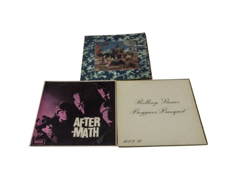 Rolling Stones LPs, three original UK Albums comprising Their Satanic Majesties (3D Sleeve with Inner - Sleeve Mono, Vinyl St