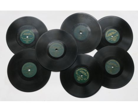 7-inch records, Zonophone (green label): 42295 Atkinson,  42193 Whitlock, 42300 Hill, 42278 Newton, 42351 Lauder, 42280 &amp;