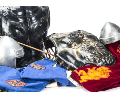 Film Props, Roman body armour and arrow (possibly used in Gladiator)  two helmets (possibly used in Robin Hood) and four taba