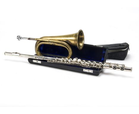 Flute &amp; Bugle, a Mercury flute made in the USA generally good condition serial no:C05030253 with hard and outer cases tog