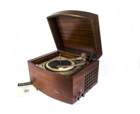 Pye Black Box Record Player, Vintage Model 1004 Transistor 'The Black Box' Record Reproducer circa 1963 - hinged lid - some s