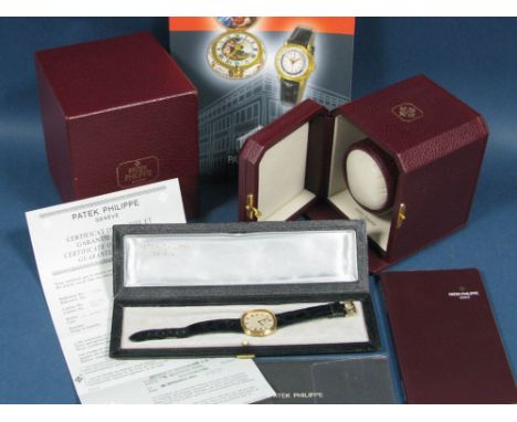 Patek Philippe; A 1970's 18ct Gold Cased Automatic Gent's Wristwatch, the signed cushion shape dial with black Roman numerals