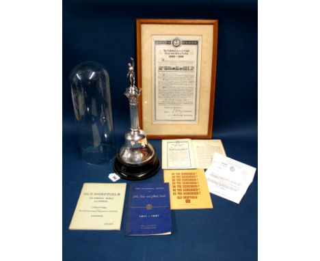 Sheffield Interest - A Hallmarked Silver Presentation Bell Relating to Mr William Kean, General Secretary of The National Uni