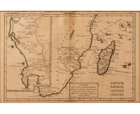 Rigobert Bonne CARTE DU CANAL DE MOSAMBIQUE, CONTENANT L’ISLE DE MADAGASCAR AVEC LES CÔTES D’AFRIQUE, DEPUIS LE CAP DE BONNE 