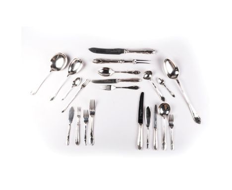 A SET OF ELECTROPLATE CUTLERY, HARRISON BROS AND HOWSON,  SHEFFIELD Comprising: twelve dinner knives, twelve dinner forks, tw