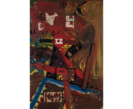 A.R. Penck ( -) STALIN WAR UR EIN SPIEL artist's signature inscribed into the frame on the reverse Lücke TPT: Harald Gallasch