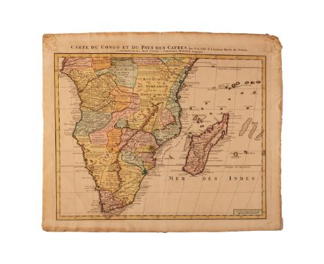 Guillaume De L’isle CARTE DU CONGO ET DU PAYS DES CAFRES Amsterdam: Chez Jean Covens et Corneille Mortier, 1730 Copperplate, 