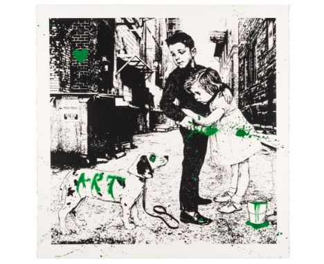 Mr. Brainwash (French 1966 -) PUP ART signed in pencil in the margin, artists fingerprint in ink in the margin screenprint 55