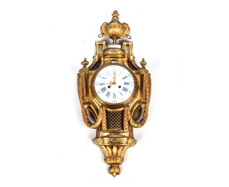 A FRENCH ORMOLU CARTEL CLOCK BY VINCENTI ET CIE, SECOND HALF 19TH CENTURY The circular white enameled dial with Roman and Ara