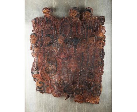 A CHINESE LEATHER ‘MUSICIANS’ SHADOW-PUPPET THEATER GROUP, QING DYNASTY, 19TH CENTURY The articulated leather sheet pierced a