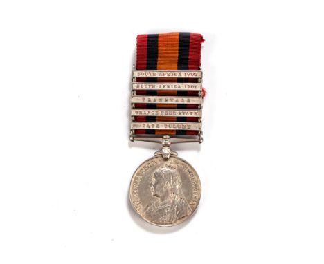 AN ANGLO-BOER WAR QUEENS SOUTH AFRICA MEDAL With five clasps to the South African Constabulary, Cape Colony, Orange Free Stat
