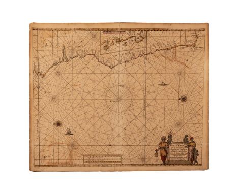 Hendrick Doncker TWO HENDRIK DONCKER CHARTS, 17TH CENTURY PASCAART VAN DE ZEE-CUSTEN VAN ANGOLA EN CIMBEBAS VAN RIVIER DE GAL