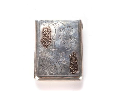 A RUSSIAN SILVER CIGARETTE CASE, FIRST QUARTER 20TH CENTURY Rectangular, the hinged case engraved Grabowo, 13 VI 1930, and em