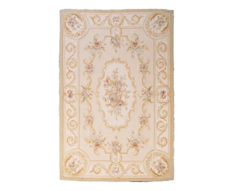 A FINE MODERN MID-19th CENTURY STYLE AUBOSSON DESIGN 'ENTRE FENETRE' PANEL Tapestry hand woven in wool 184 by 120cm 